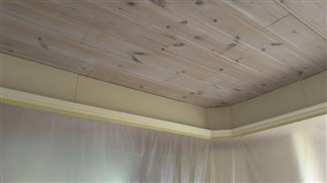 Paneltak före målning